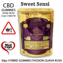 THC GUMMIES LEGAL CANNABIS CBD WEED HASH HYBRID GUMMIES PASSION GUAVA 30PC 14mg. - SWEET SENSI MEDVAPE